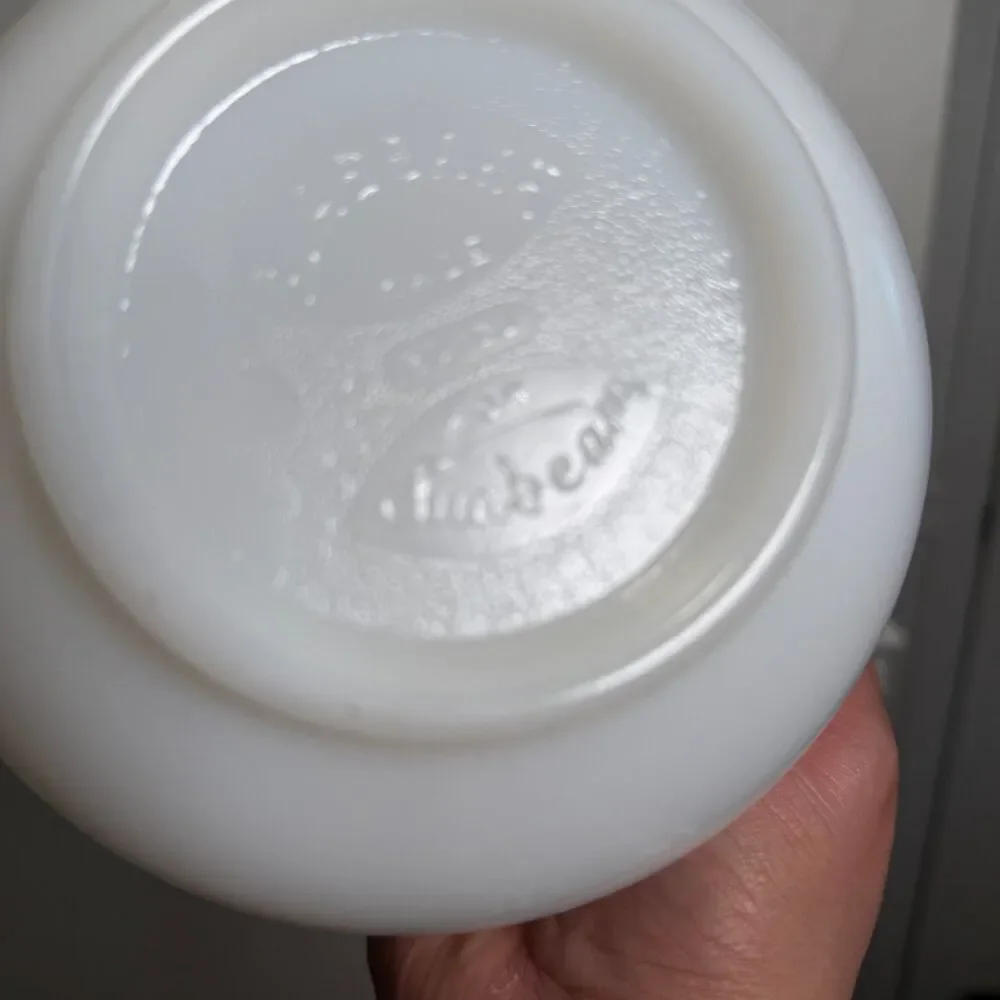 Vintage Glasbake White Milk Glass Mixing Bowl Spout Sunbeam Mixmaster 20CJ USA